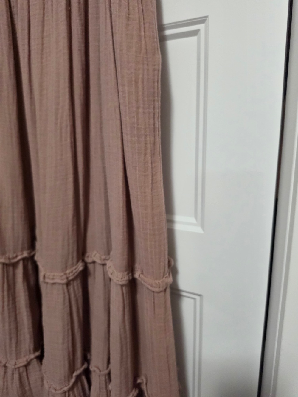 Zara Blush Pink Tiered Maxi Dress Lightweight Cotton Size Large - Picture 8 of 8